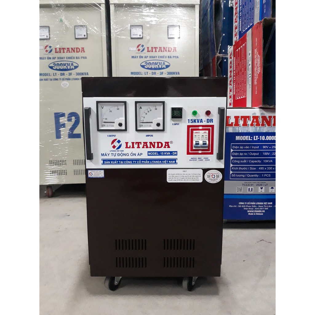 Ổn Áp Litanda 15KVA 1 Pha 15KW Dải 90V-250V Đời Mới Nhất