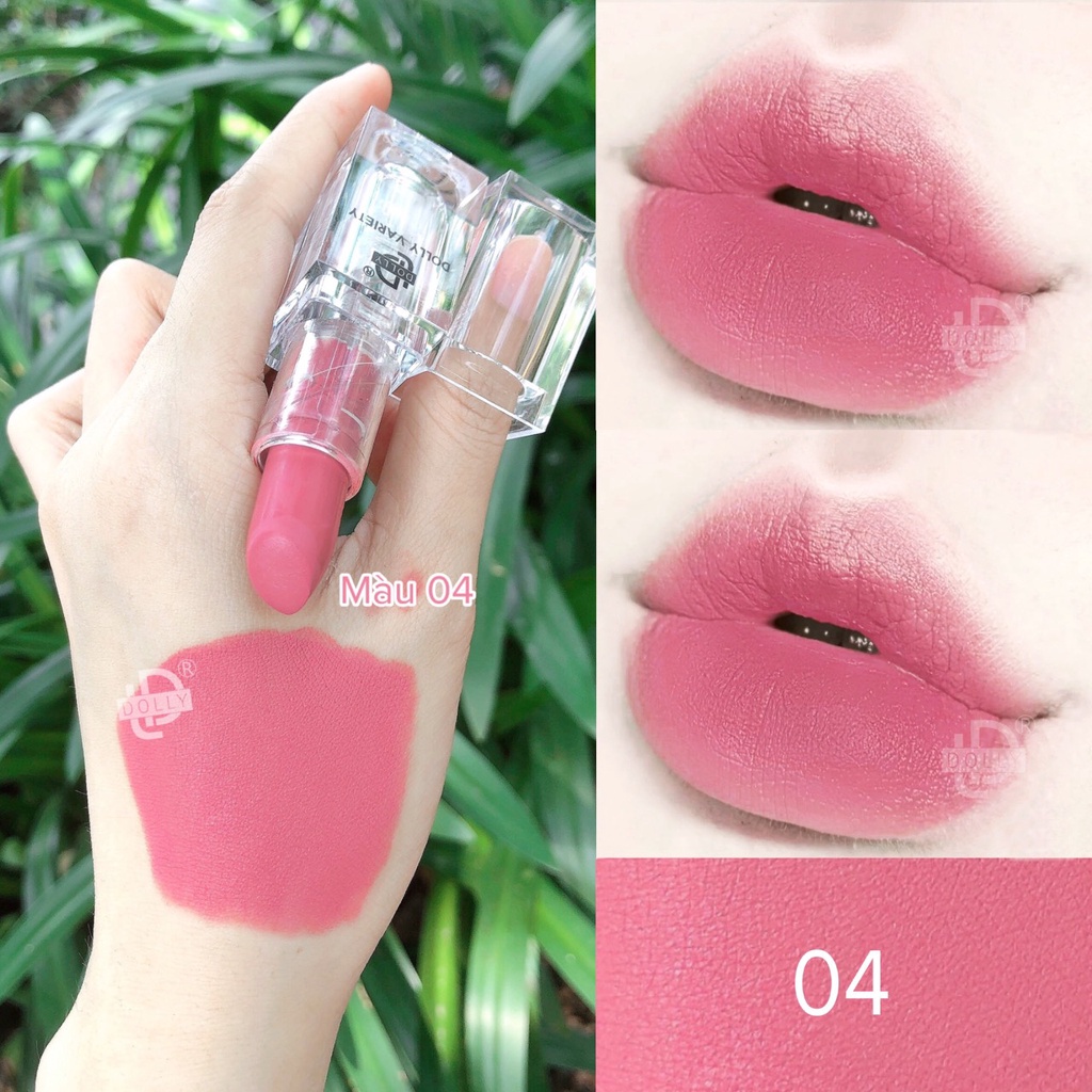 Son THỎI SÁP DOLLY dòng kem lì siêu mềm mịn, không chì, không trôi MÀU Hồng phấn nude