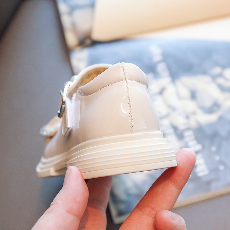 Giày Búp Bê Da Đế Mềm Đính Nơ Lấp Lánh Cho Bé Gái 2-16 Tuổi