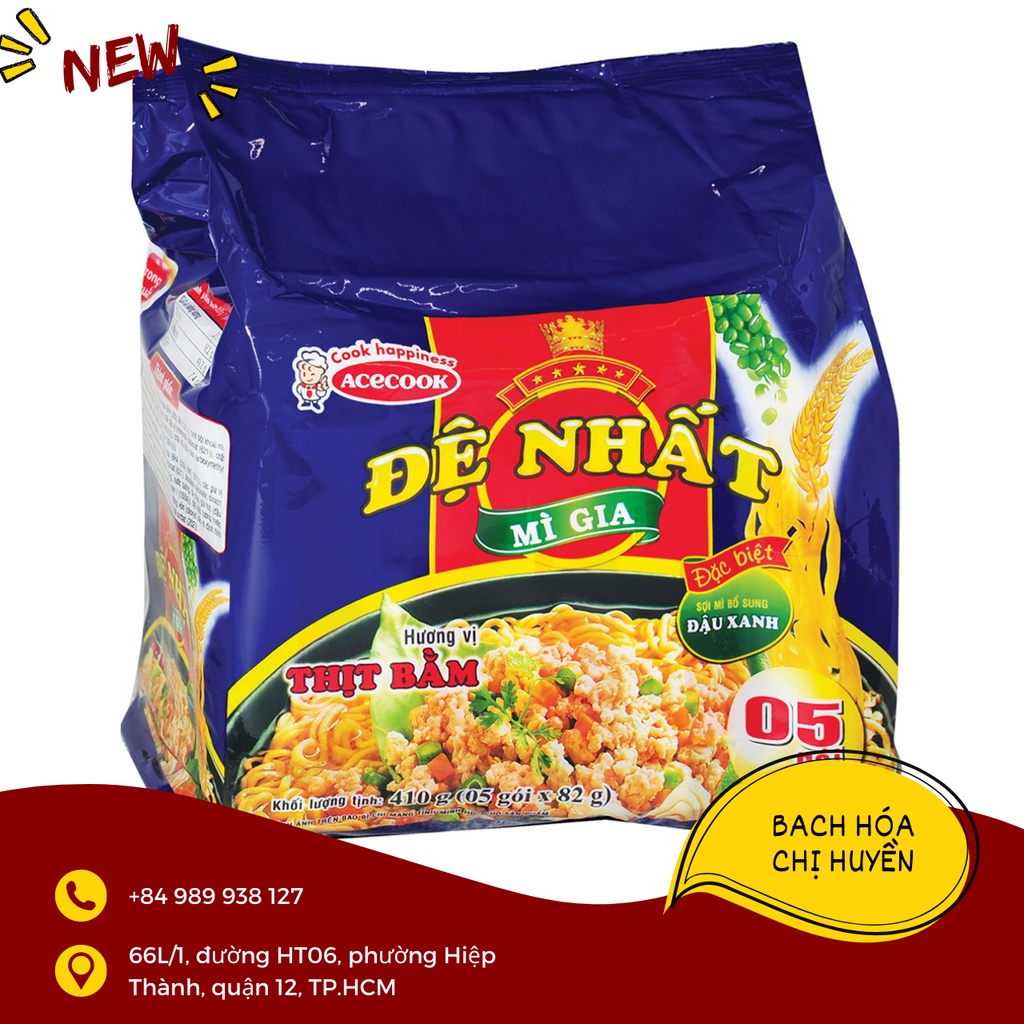 Thùng 30 gói mì Đệ Nhất thịt bằm 82g