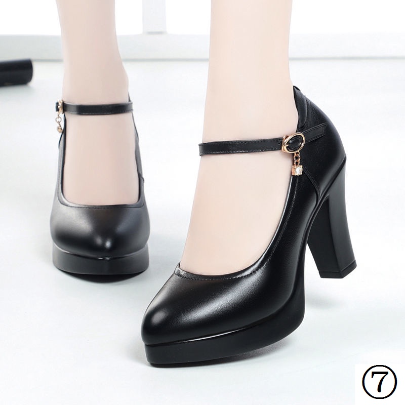Giày Cao Gót Đế Dày Chống Thấm Nước Cài Khóa Thời Trang Dành Cho Nữ
