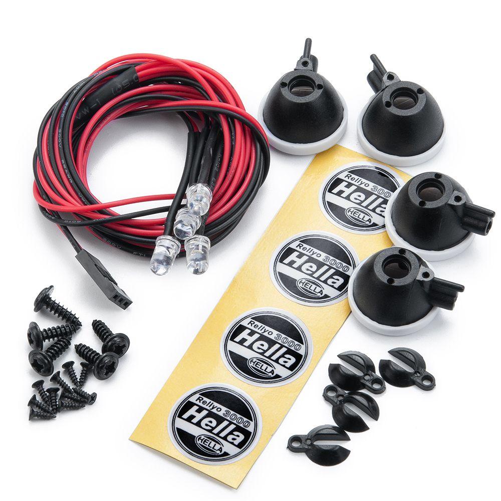 Hàng Mới Về Bộ Đèn Pha 1 / 4 Bóng LED 1 / 10 Cho Tamiya CC01 D90 TF2 T raxxas TRX-4 Axial SCX10