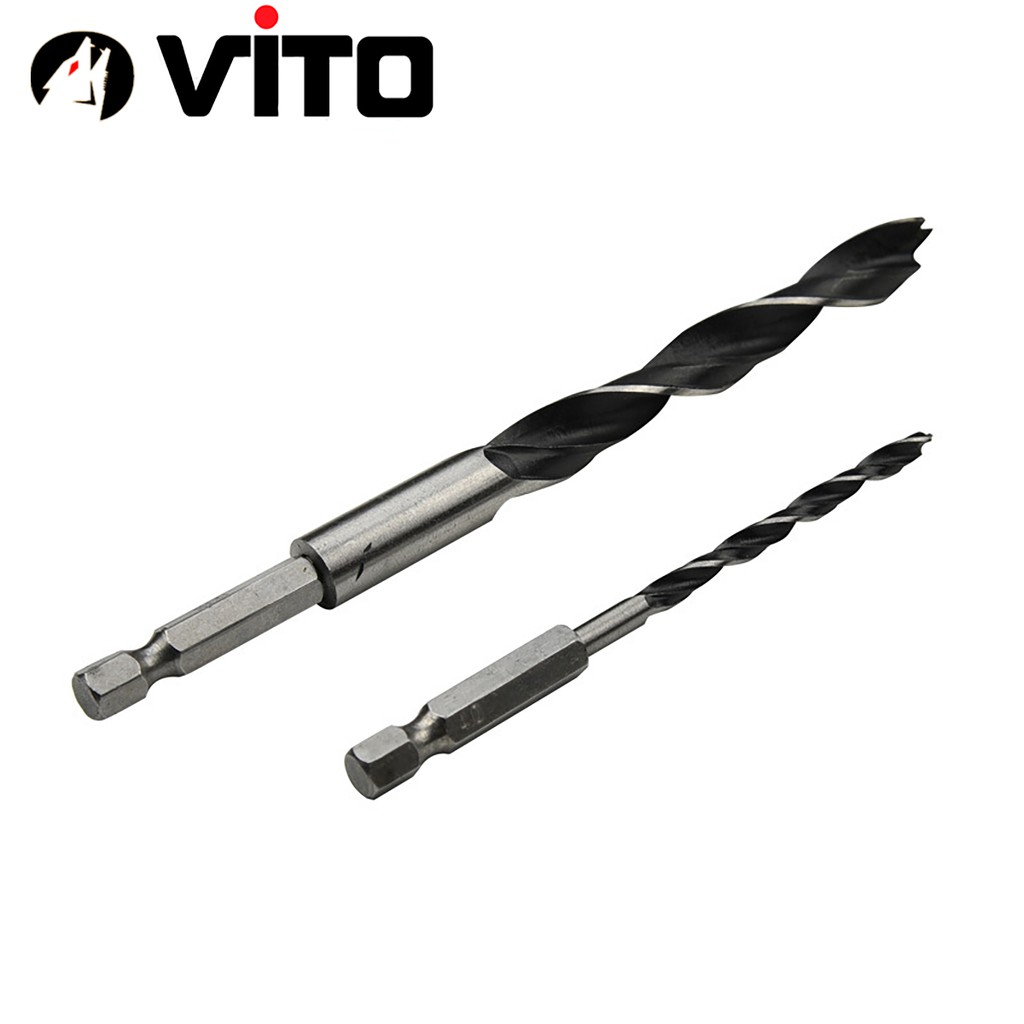 Bộ 5 Mũi Khoan Gỗ VITO Có Đầu Cố Định Tâm Chuôi Lục Giác Kích Thước 4-10mm