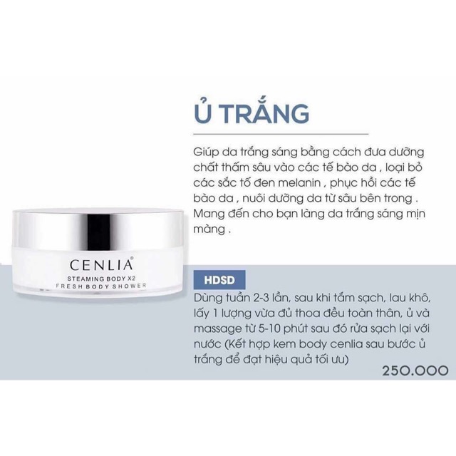 KEm Ủ TRẮNG DA CENLIA