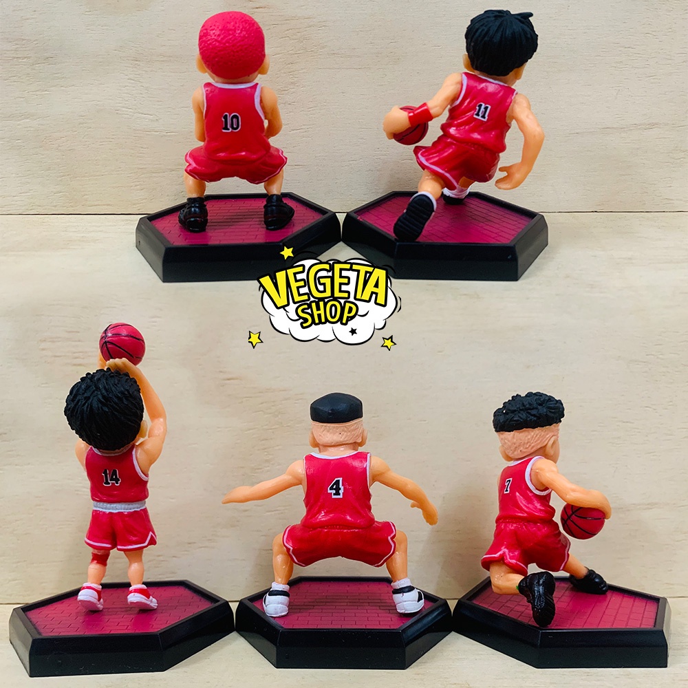 Mô hình Slam Dunk - Bóng rổ Slam Dunk - Trường Shohoku - Hanamichi Rukawa Akagi Mitsui Ryota - Cao 8~9cm