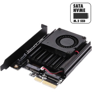 Bộ chuyển đổi EZDIY-FAB PCIe sang M.2 với hệ thống tản nhiệt và quạt làm mát (KHÔNG CÓ RGB)