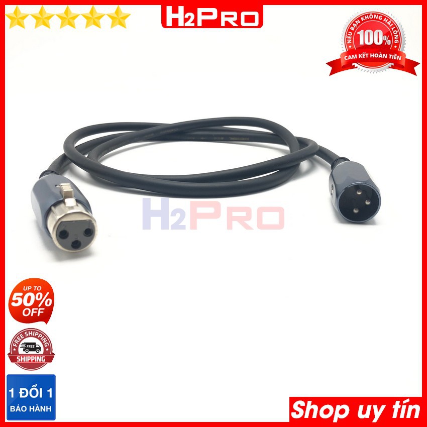 Đôi dây canon đực cái CHOSEAL H2Pro cao cấp dài 1m âm thanh hay, chống sôi-nhiễu (2 dây), jack canon đực cái chính hãng