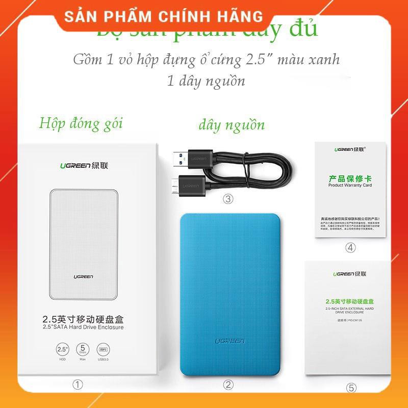 Hộp đựng ổ đĩa cứng 2.5 inch dạng Enclosure, chuẩn SATA UGREEN CM135 50702 dailyphukien