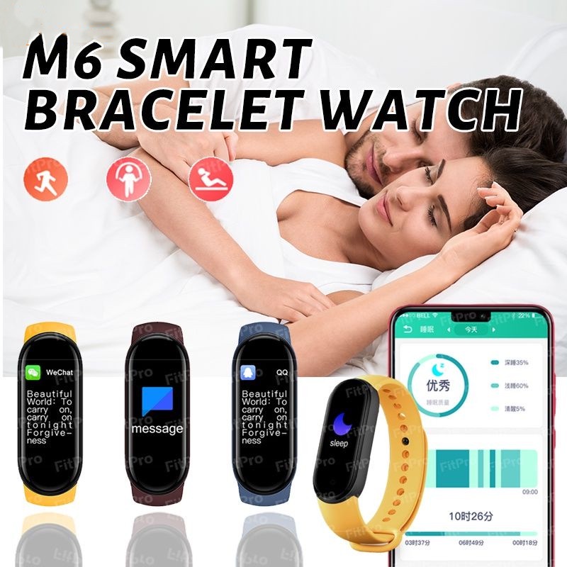 Đồng Hồ Thể Thao Thông Minh Xiaomi MiBand 6 / M6 Với Màn Hình Bluetooth☺ Abye