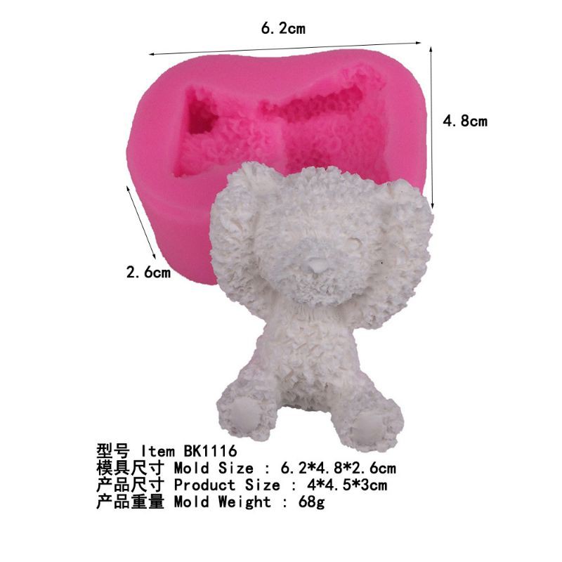 Khuôn rau câu silicon gấu 3 không