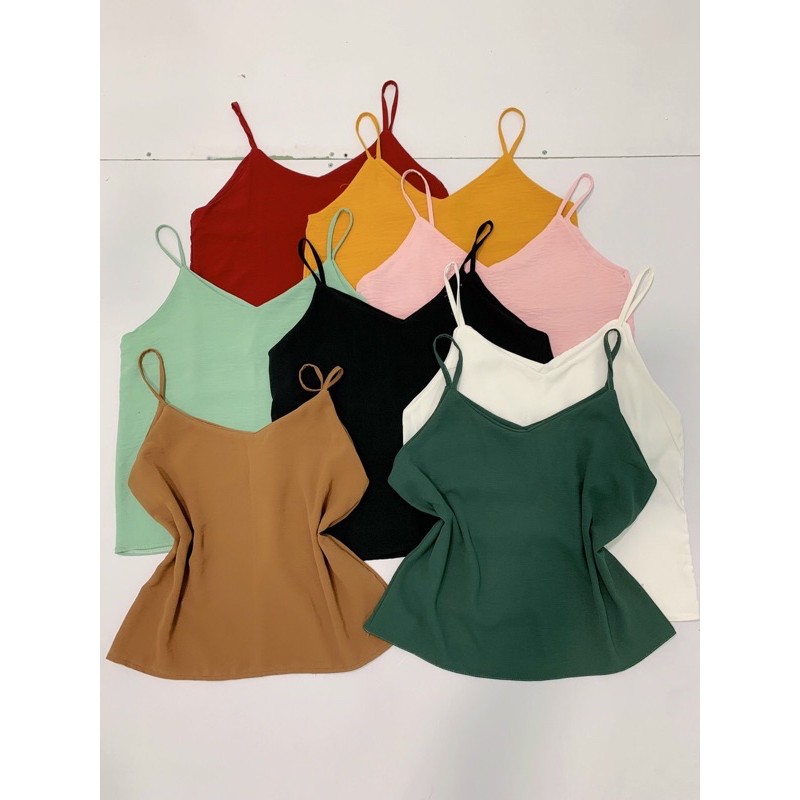 Áo hai dây cổ tim kèm bảng màu | BigBuy360 - bigbuy360.vn