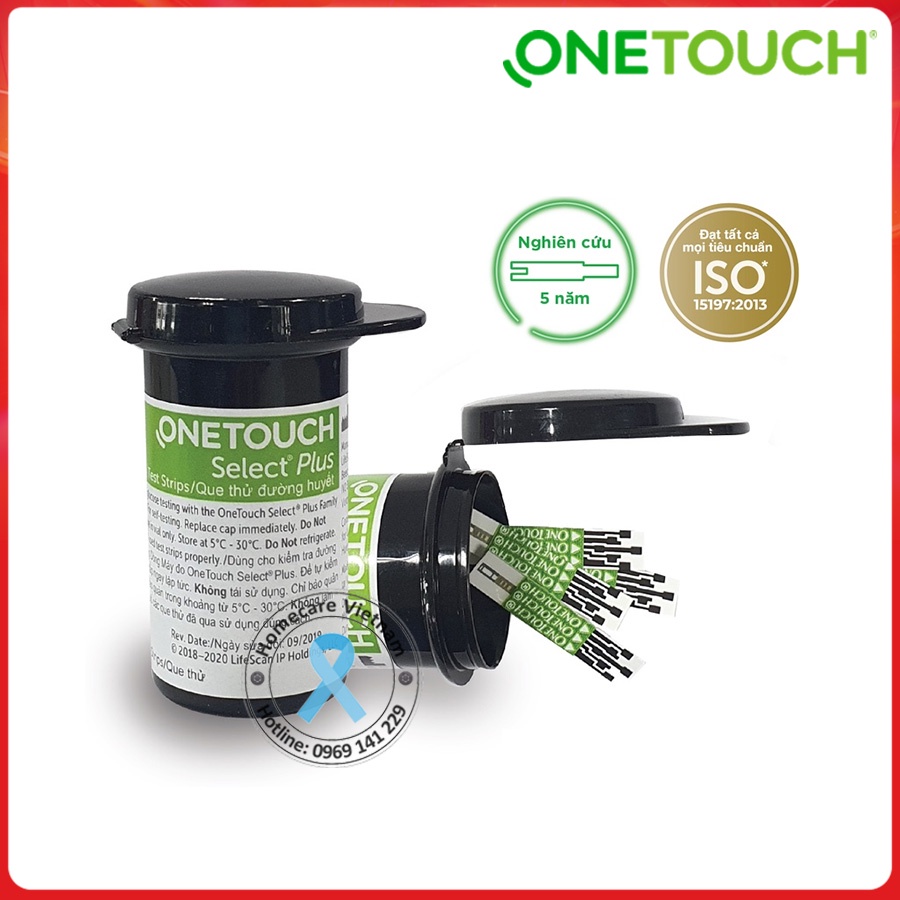 Que thử đường huyết OneTouch Select Plus Simple – hộp 25 que thử