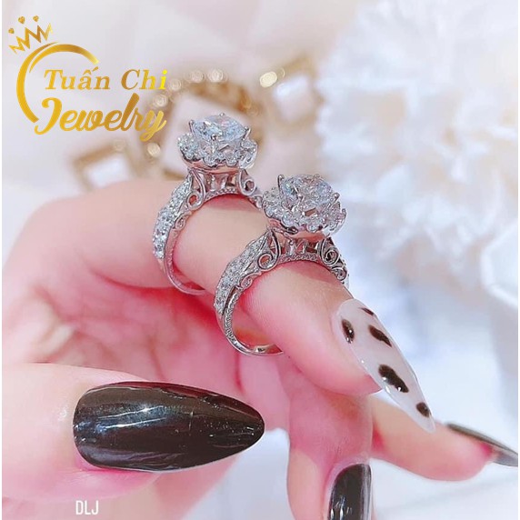 Nhẫn Bạc Nữ BẠC CAO CẤP Nhẫn Nữ Xi Kim Cao Cấp Gắn Đá Cao Sang Trọng, Hoa Văn Tinh Tế