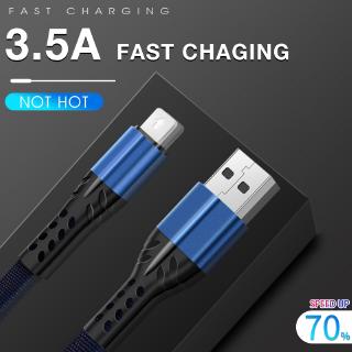 3.5a 1m weaving nylon fast charging data line micro usb type-c lightning usb cable for android ios