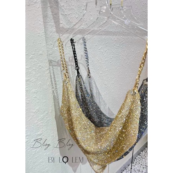 Áo Croptop Hai Dây Đính Đá - Áo Bling Bling - Áo Kim Sa