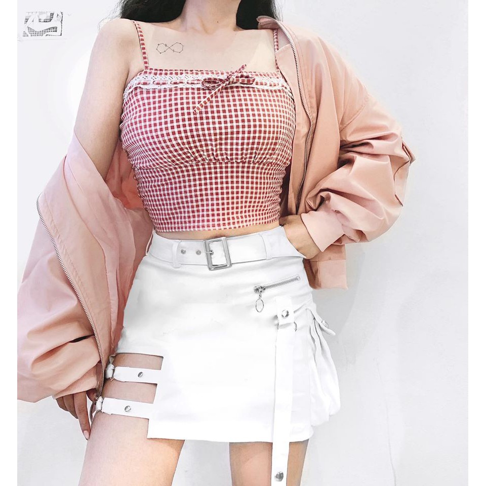 THE FANCE | Váy túi hộp kèm dây belt tôn dáng cá tính DOUBLE BOX CHOKER