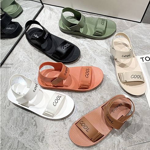 Sandal bản ngang quai dán nhựa dẻo đi êm chân tôn dáng D147