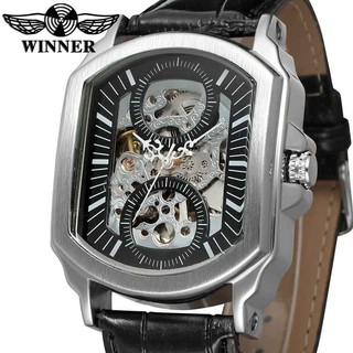 Đồng hồ cơ tự động phối dây da phong cách quân đội cho nam