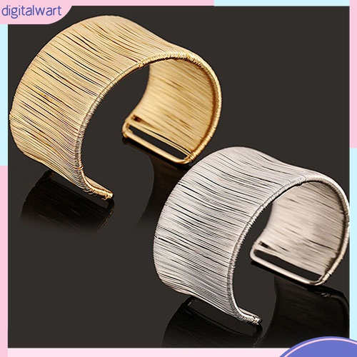 {digitalwart} Vòng Đeo Cánh Tay Dạng Mở Bằng Hợp Kim Màu Vàng / Bạc Phong Cách Punk Handmade Dành Cho Nữ