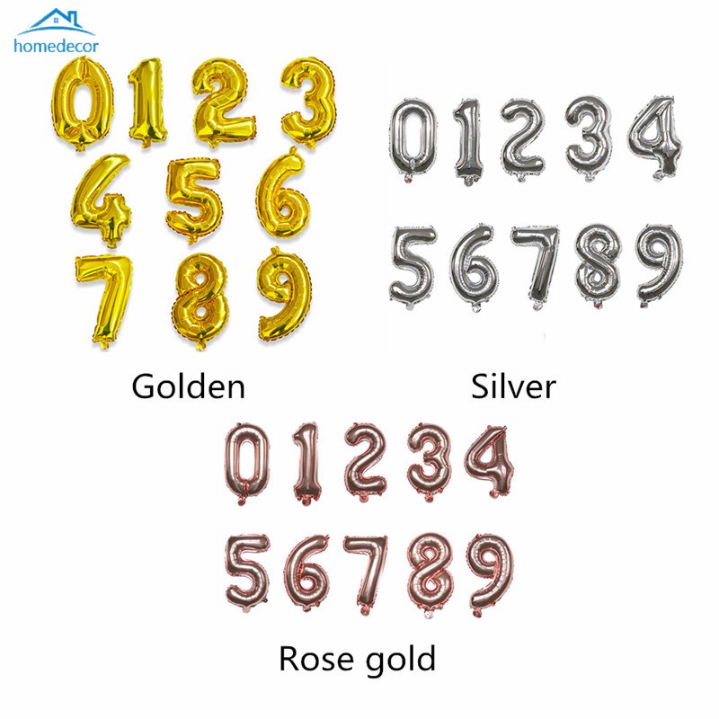 Bong Bóng Lá Nhôm 16 Inch Hình Chữ Số Trang Trí Tiệc Sinh Nhật