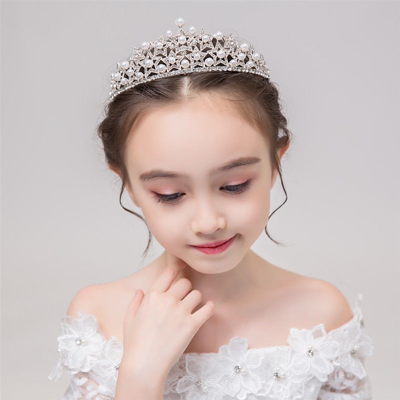 Kẹp Tóc Hình Vương Miện Công Chúa Elsa Đính Pha Lê Màu Đỏ Xinh Xắn Thời Trang Cho Bé Gái