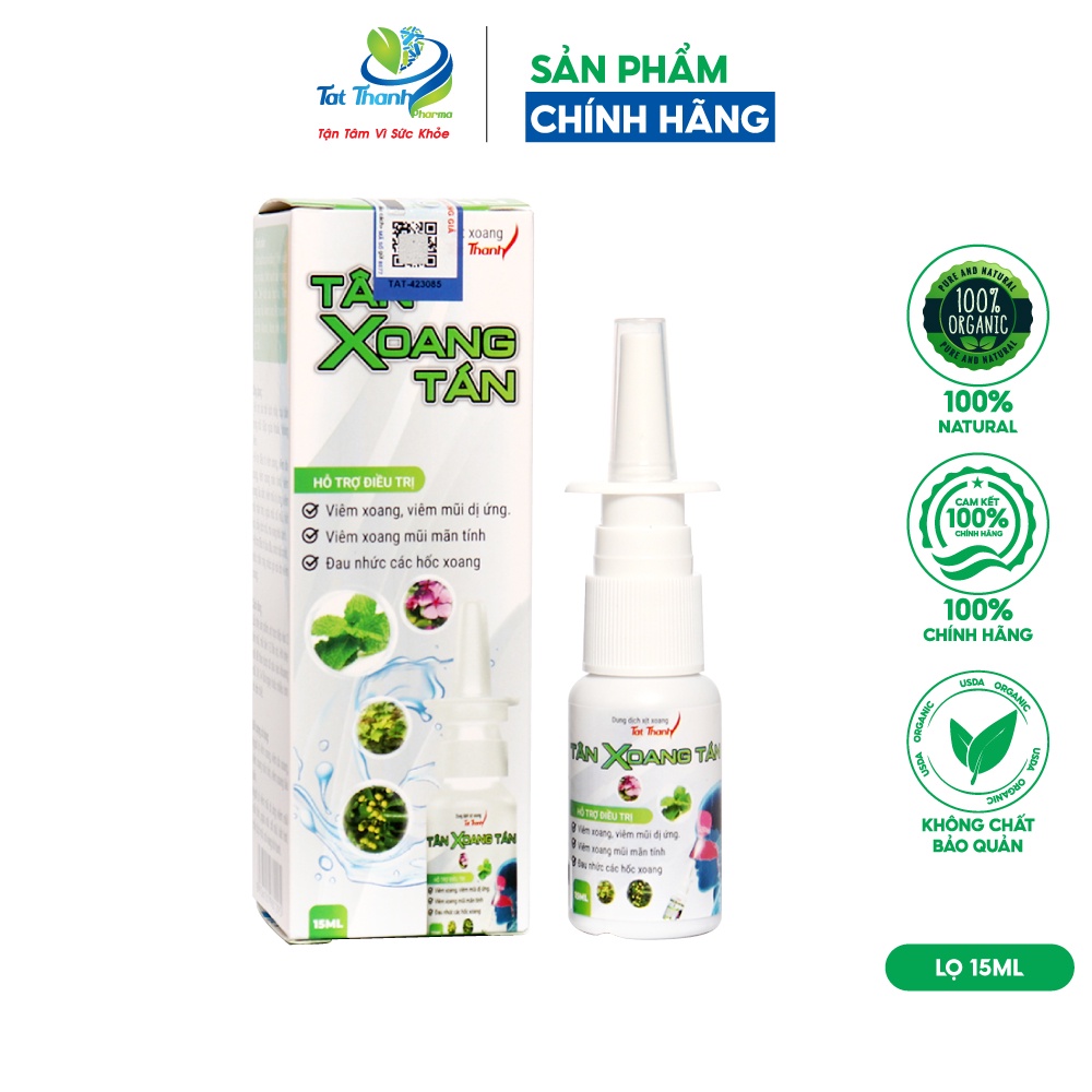 Dung dịch xịt mũi Tân Xoang Tán Tất Thành Pharma giảm ngạt mũi 15ml