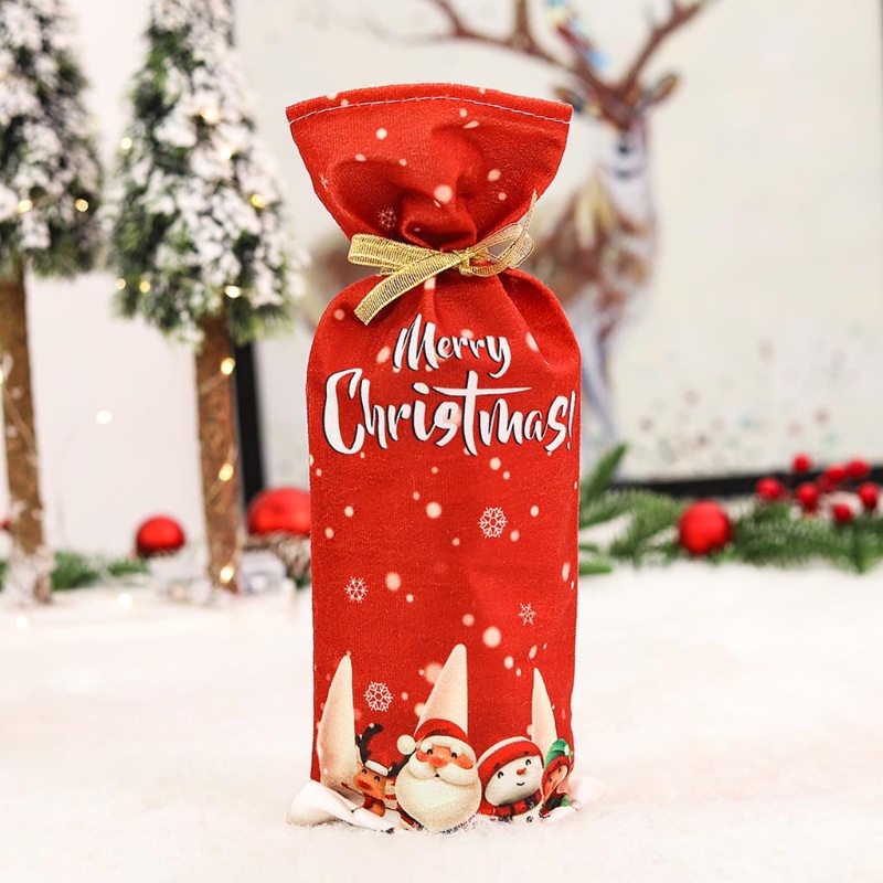 Set 2 Vỏ Bọc Chai Rượu Hoạ Tiết Giáng Sinh Dễ Thương