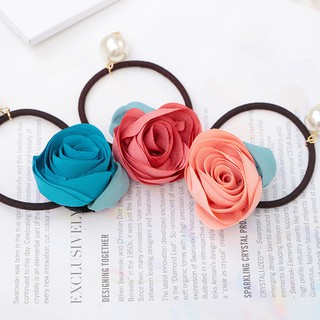 CH026 Cột tóc hoa vải Rosy handmade