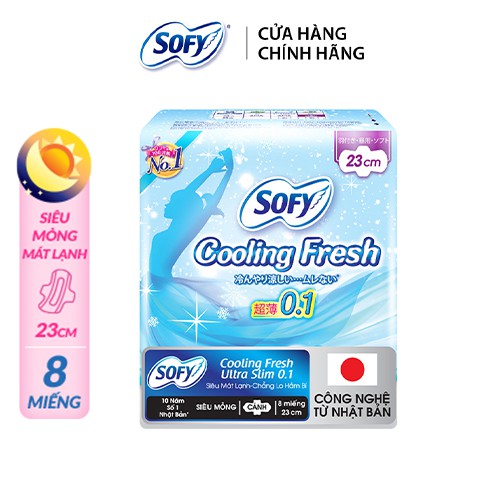 Băng vệ sinh Sofy Cooling Fresh Ultra Slim 0.1 23cm (Gói 8 Miếng)