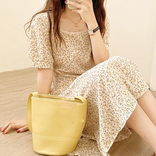 VÁY VINTAGE REN CỔ VUÔNG BO TAY NGẮN BABYDOLL , ĐẦM DỰ TIỆC THIẾT KẾ (ảnh thật/sẵn)