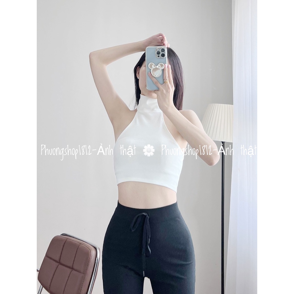 Áo Cổ Yếm Cao Cài Nút, Hở Lưng [ẢNH THẬT ] phuongshop1812