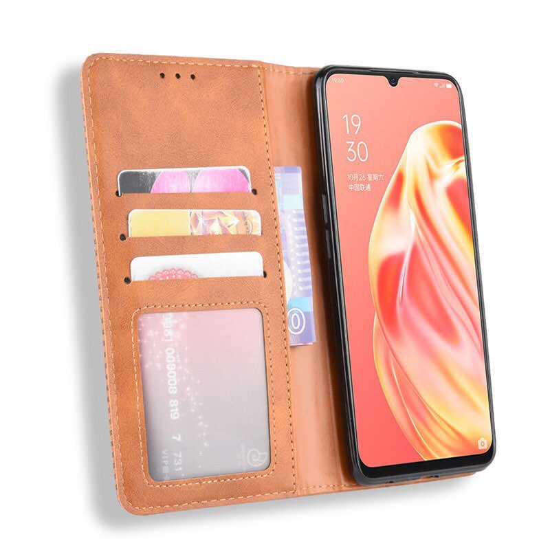 Bao da dạng ví Oppo A91 kiểu dáng sang trọng, ngăn đựng thẻ tiện lợi | BigBuy360 - bigbuy360.vn