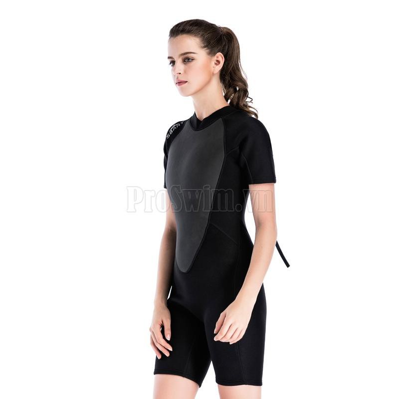 Bộ Bơi Lặn Liền Bán Thân Giữ Nhiệt Nữ Wetsuit Sbart 1100 Đen | BigBuy360 - bigbuy360.vn