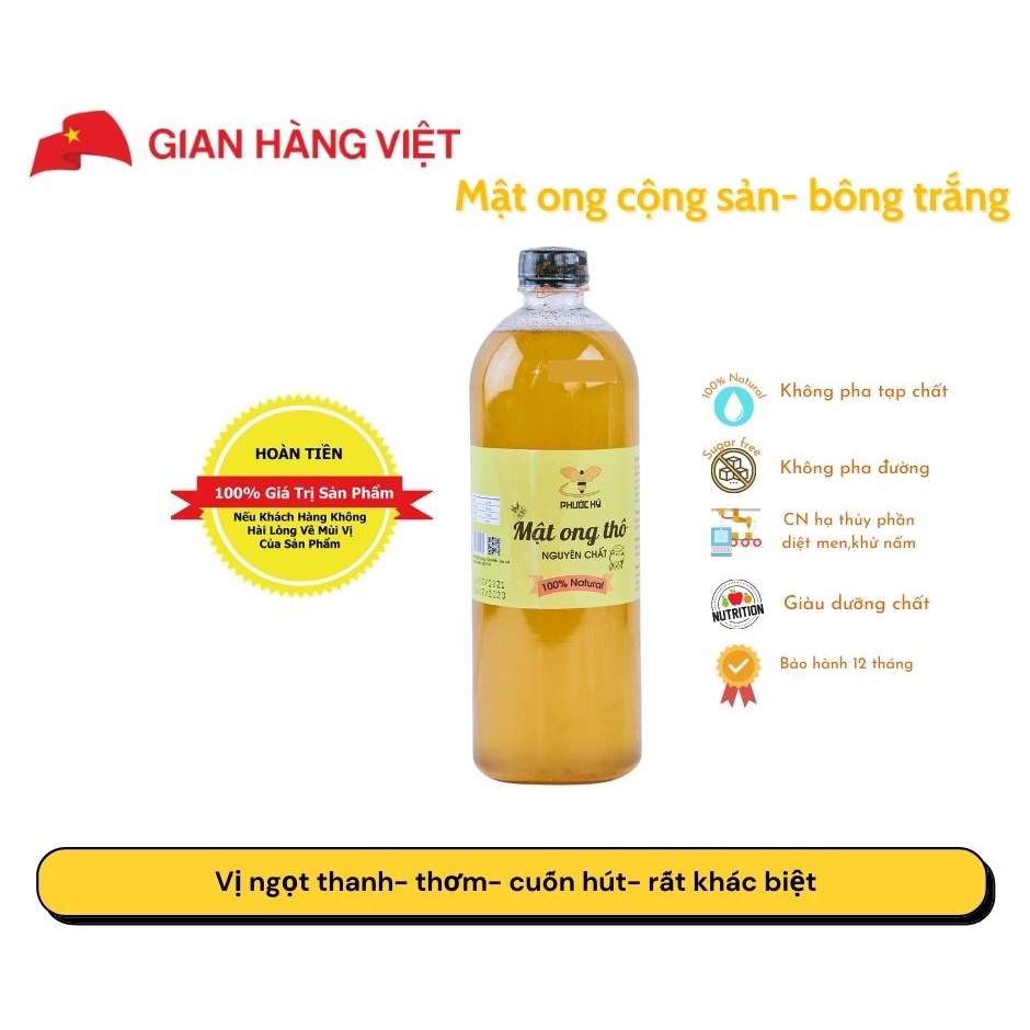 Mật ong đa hoa thiên nhiên nguyên chất đặc sản Tây Nguyên 1 lít