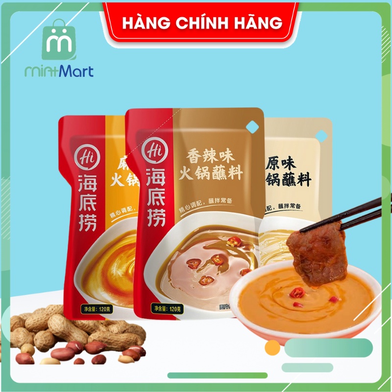 Sốt chấm lẩu Haidilao 120g - Sốt chấm đậu phộng thơm ngon đủ 3 vị