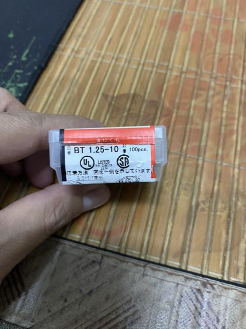 100 cái  Đầu cốt dẹt/đầu cos dẹt Nichifu dòng BT1.25-7.5/9/10/13 made in JAPAN