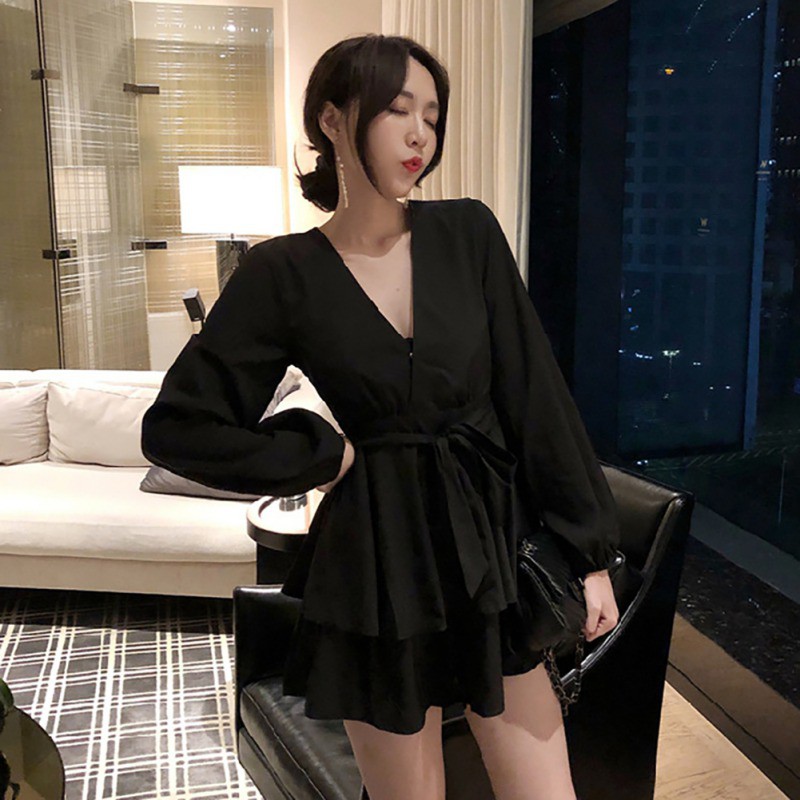 Đầm dài tay màu trơn kiểu dáng đơn giản thời trang cho nữ | BigBuy360 - bigbuy360.vn