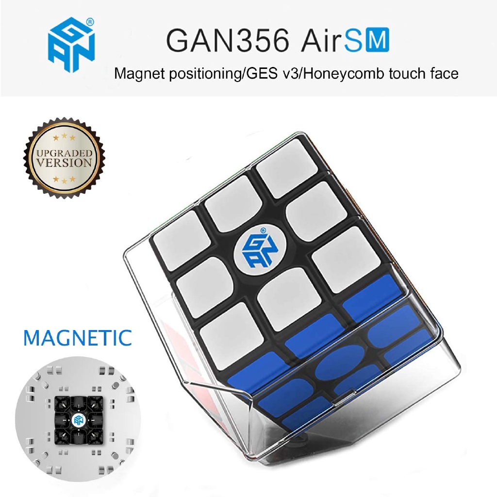 Gan 356 Air SM Magnetic Speed Cube Ganspuzzle Professional 3x3x3 Speedcube Black