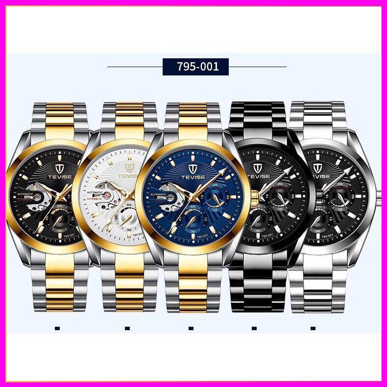 [ Hàng Xịn ] ĐỒNG HỒ AUTOMATIC TEVISE CHÍNH HÃNG NAM DÂY INOX NGUYÊN KHỐI CAO CẤP (TẶNG KỀM HỘP) [ Đồng Hồ Nam Cao Cấp] | BigBuy360 - bigbuy360.vn