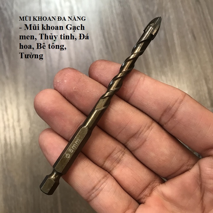 Mũi khoan đa năng các loại khoan Kính, gạch men, đá các loại, bê tông, tường nhà, nhựa, gỗ