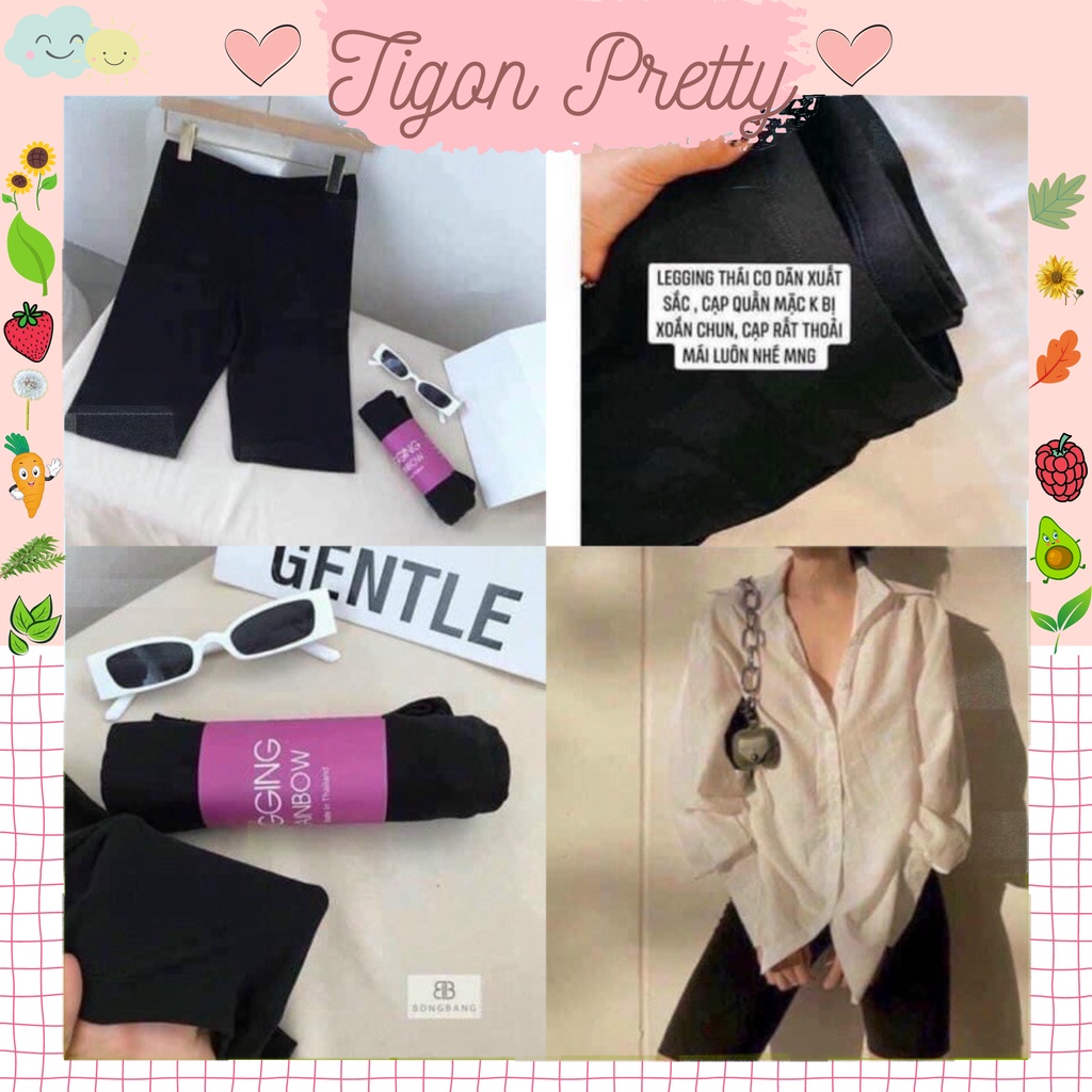 Quần legging lửng thái ❤️ Quần legging ngố đùi thái cạp chun siêu mịn ❤️