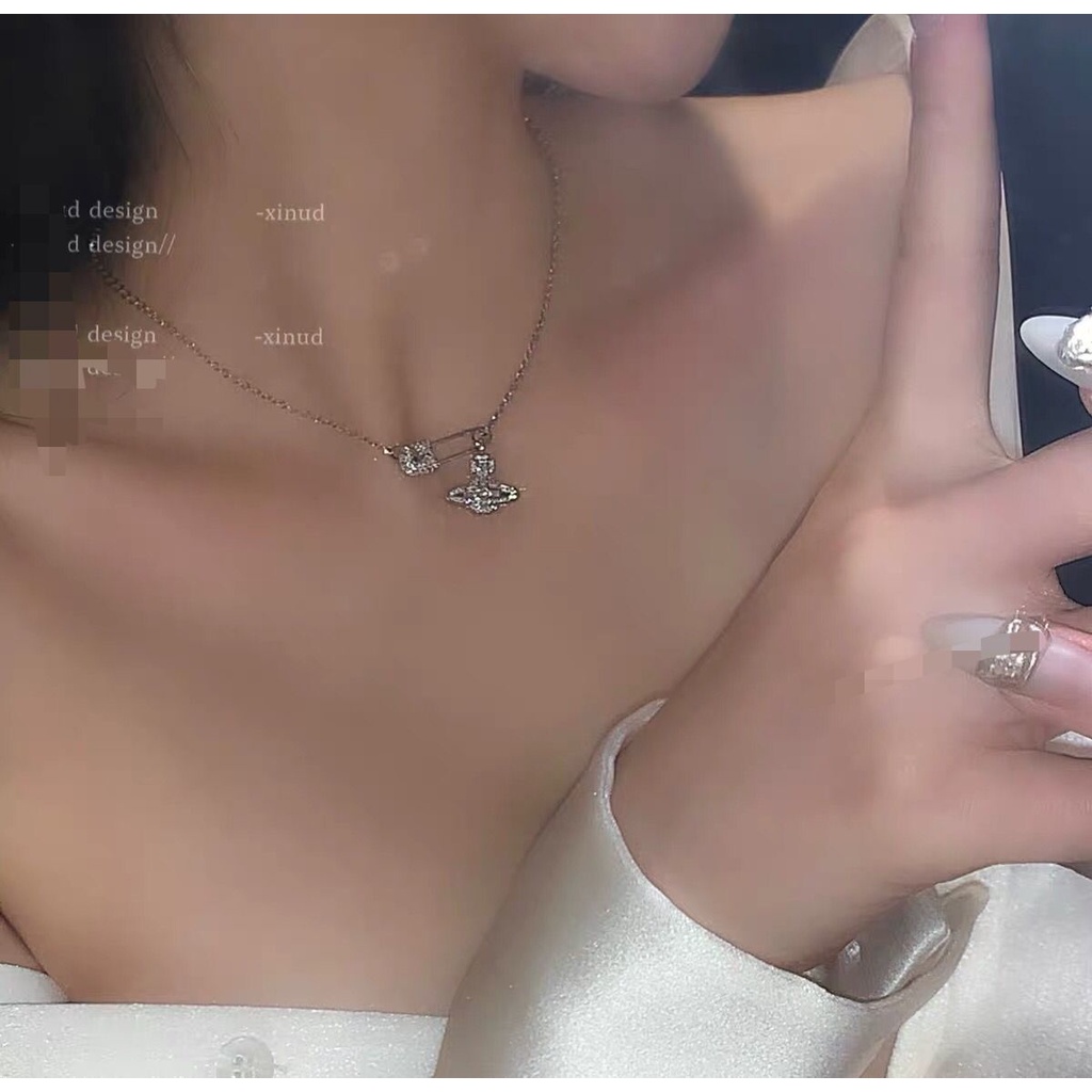 Yeyi Vòng cổ Đính Đá Kim Cương Toàn Diện Thanh Lịch Cá Tính Sang Trọng