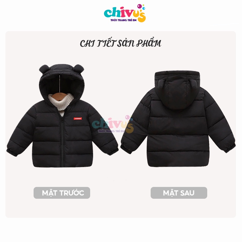 Áo khoác phao cho bé CHIVU'sKID áo phao bé gái bé trai nhồi bông dày dặn hàng quảng châu xịn xò dễ thương