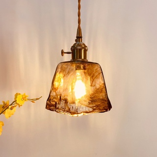 Đèn treo thủy tinh trang trí phong cách vintage cho phòng khách phòng ngủ