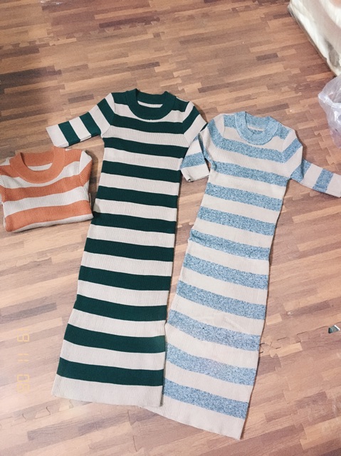 ⚡️FLASH SALE⚡️ĐẦM LEN BODY KẺ NGANG SIÊU ĐẸP | BigBuy360 - bigbuy360.vn