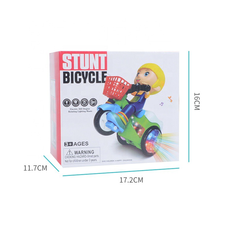 Đồ Chơi Em Bé Đi Xe Đạp Bốc Đầu  Xoay 360 Có Đèn Và Nhạc  STUNT BICYCLE