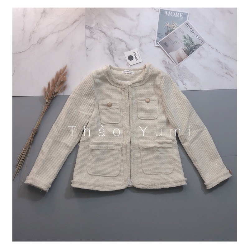 áo dạ tweed 4 túi hàng QC Loại 1 YOULI (sẵn) | BigBuy360 - bigbuy360.vn