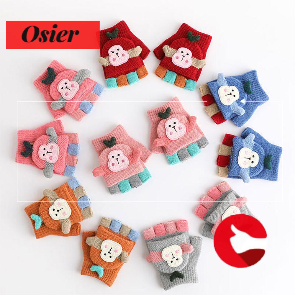 Găng tay dệt kim hở ngón giữ ấm dành cho bé 2-6 tuổi