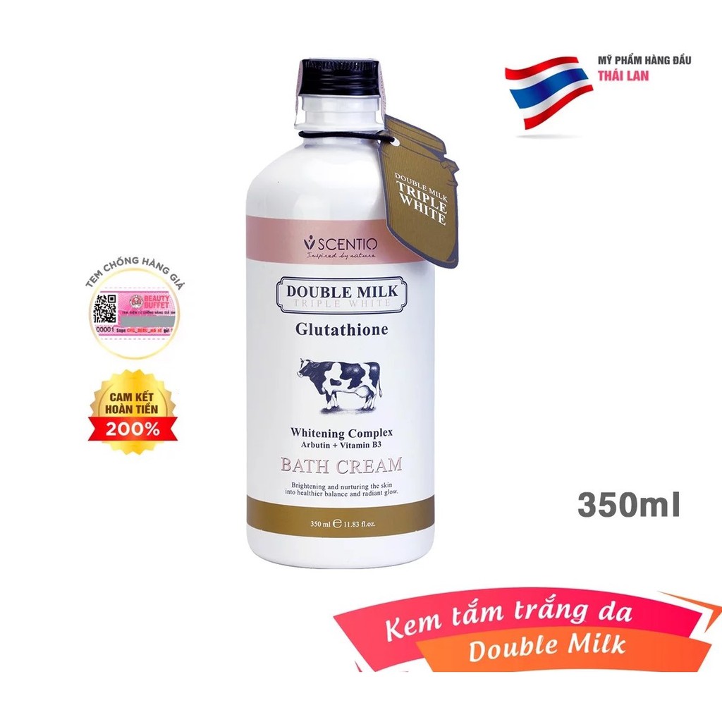 Sữa tắm trắng da Scentio Double Milk 350ml