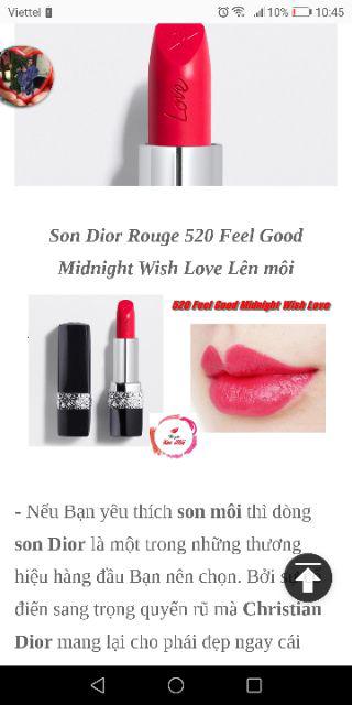 Son Dior Limited 520/999 ( ko tem, nắp xấu )